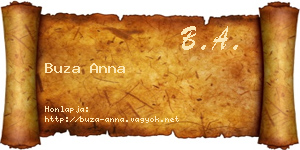 Buza Anna névjegykártya