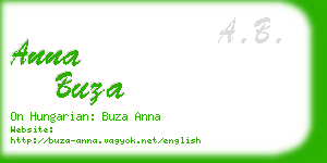 anna buza business card